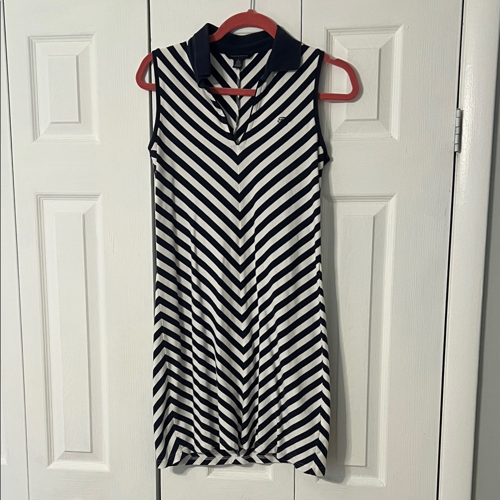Tommy Hilfiger Navy and White Striped Top